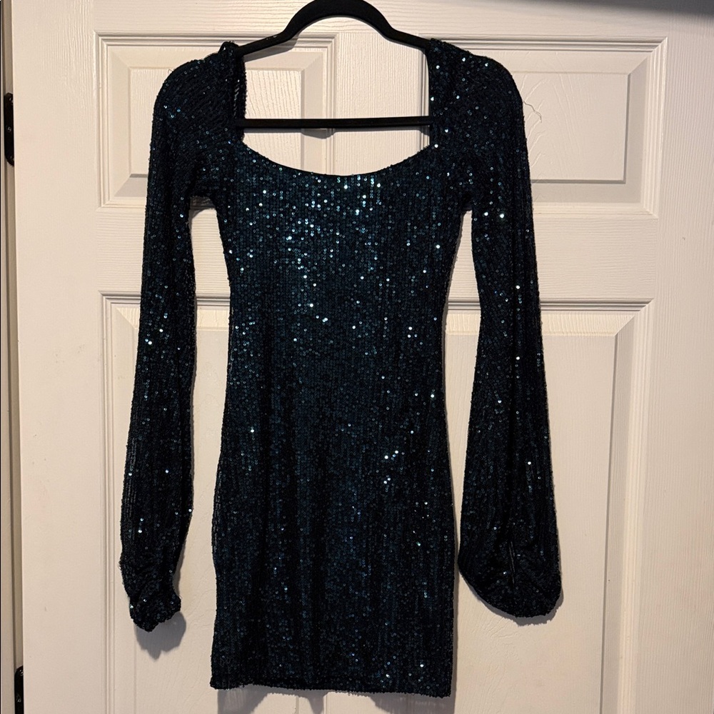 Elegant Black Sequin Dress